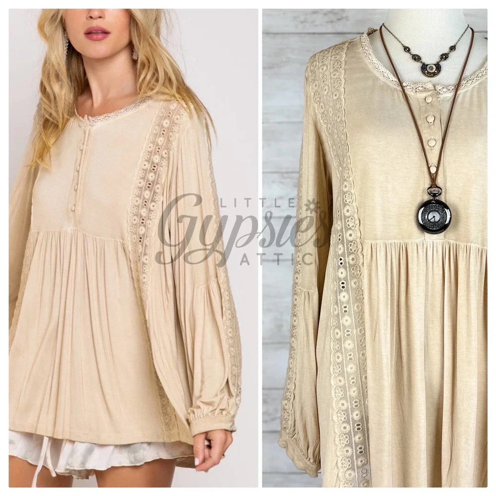POL Sand Castles Lace Tunic - Picture 7 of 13